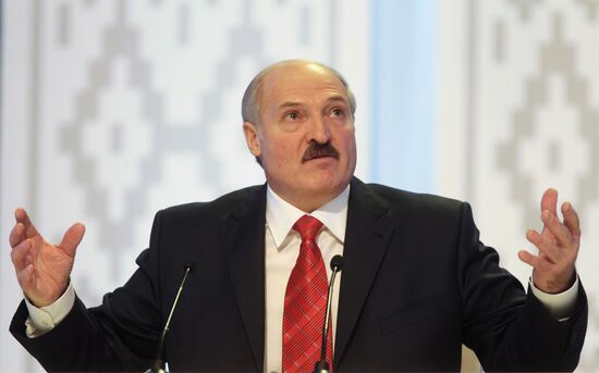 Alexander Lukashenko at first news conference after his election