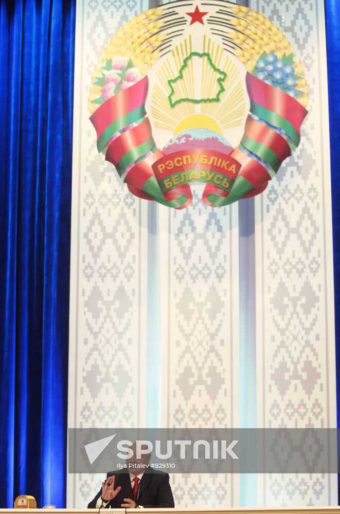 Alexander Lukashenko at first news conference after his election