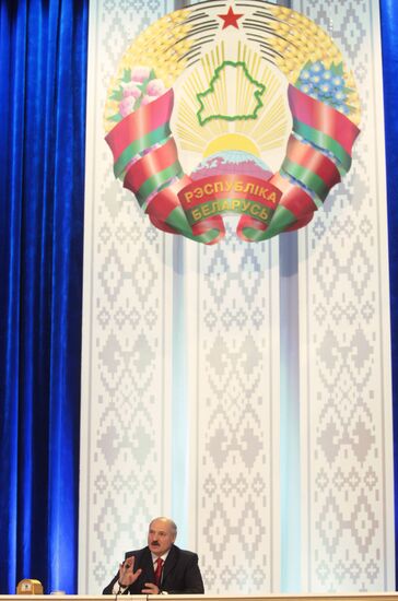 Alexander Lukashenko at first news conference after his election