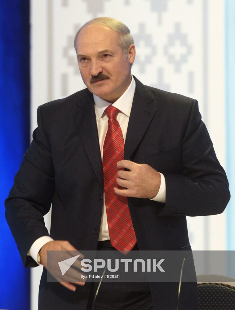 Alexander Lukashenko at first news conference after his election