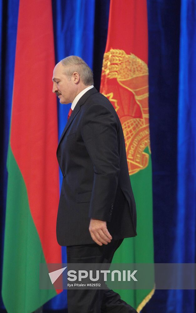 Alexander Lukashenko at first news conference after his election