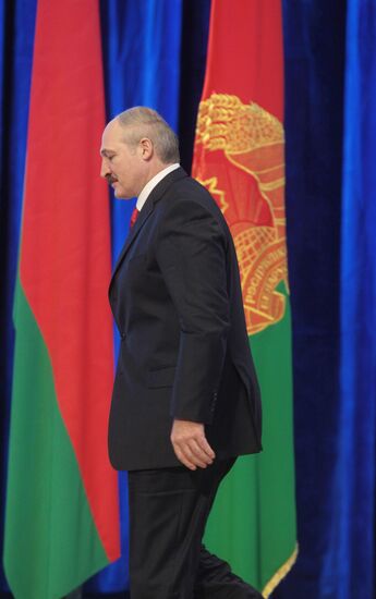 Alexander Lukashenko at first news conference after his election