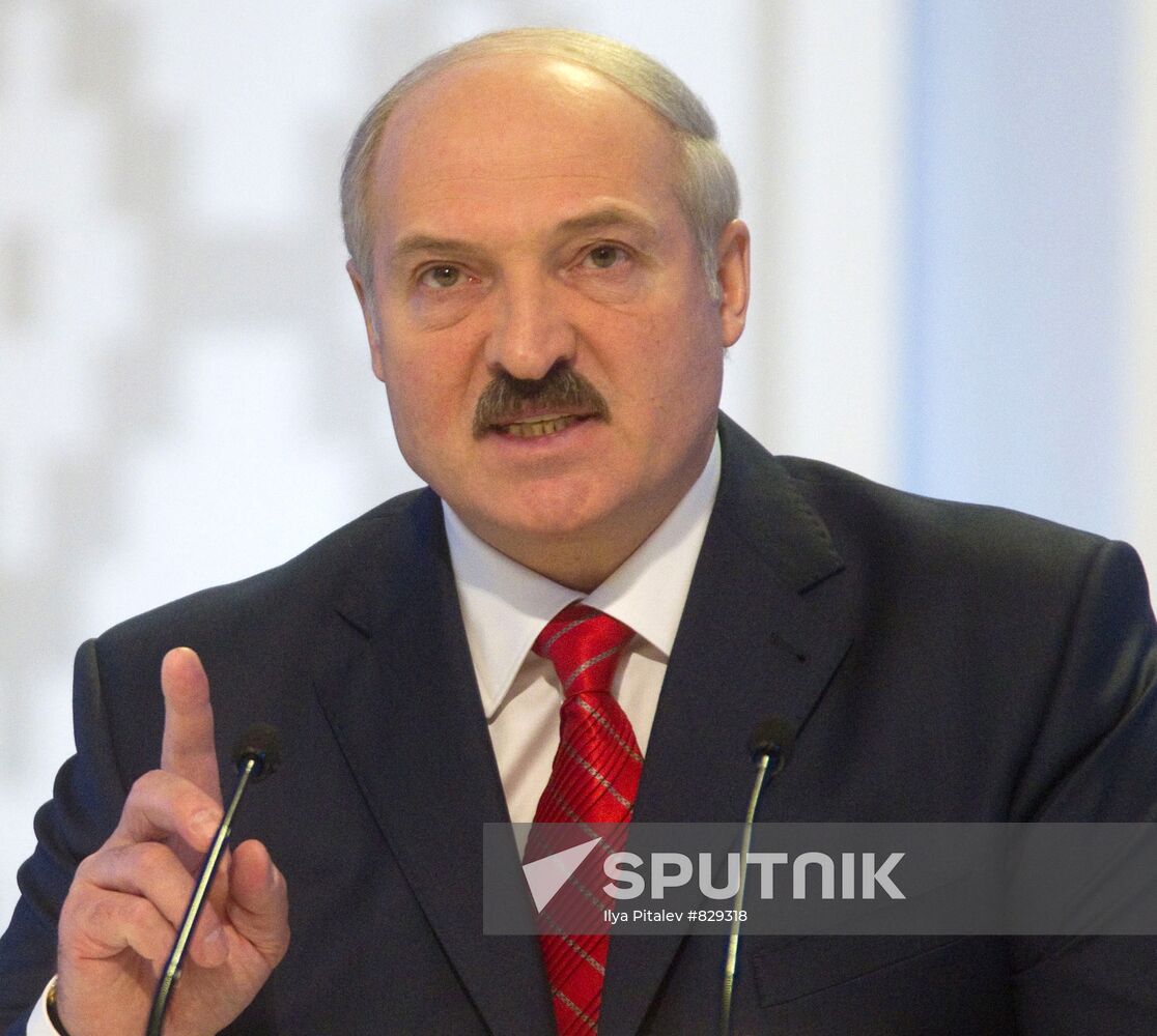 Alexander Lukashenko at first news conference after his election