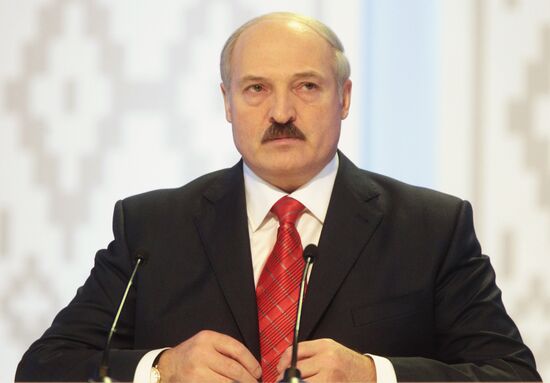 Alexander Lukashenko at first news conference after his election