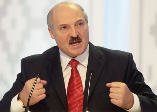 Alexander Lukashenko at first news conference after his election
