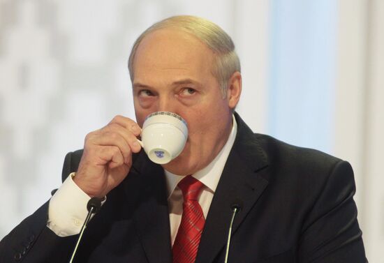 Alexander Lukashenko at first news conference after his election