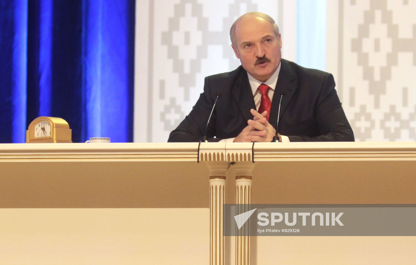Alexander Lukashenko at first news conference after his election