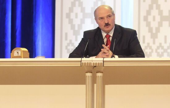 Alexander Lukashenko at first news conference after his election
