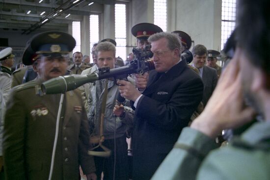 British Defense Secretary Tom King in Ryazan Command School