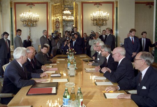 British Prime Minister John Major visiting the USSR