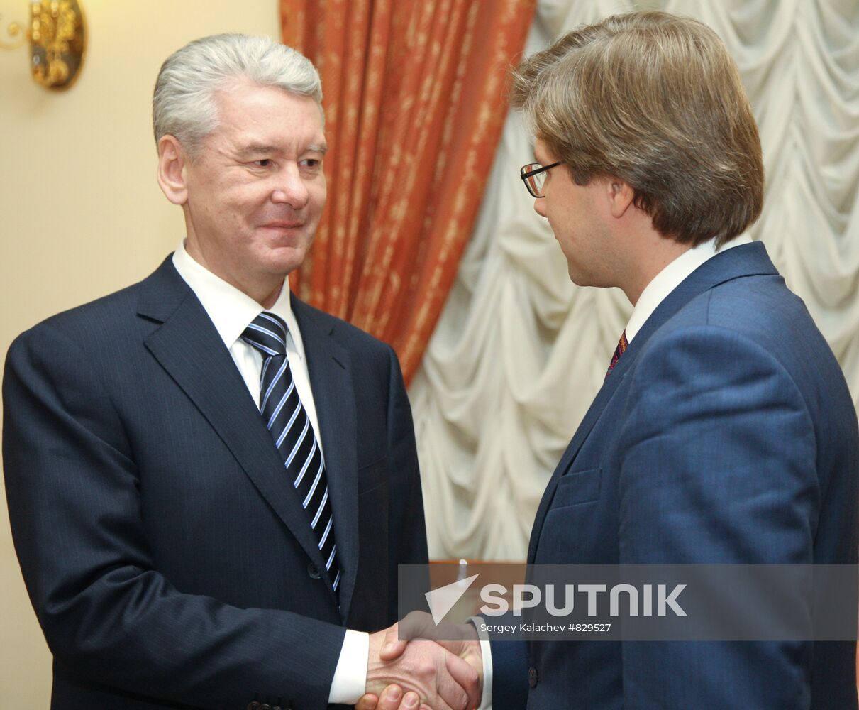 Sergei Sobyanin meeting Nils Usakovs