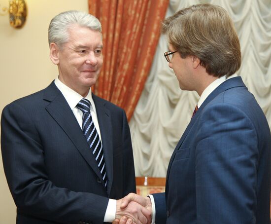 Sergei Sobyanin meeting Nils Usakovs