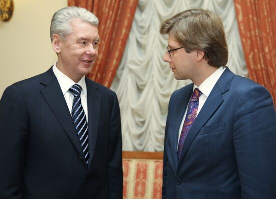 Sergei Sobyanin meeting Nils Usakovs