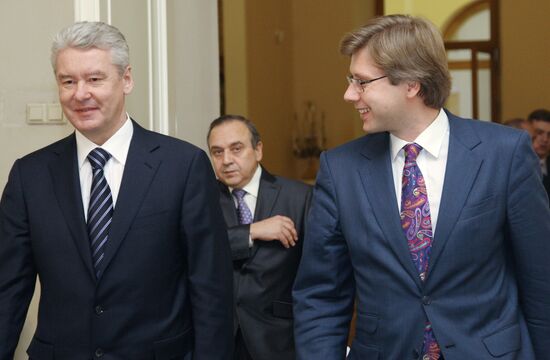 Sergei Sobyanin meeting Nils Usakovs