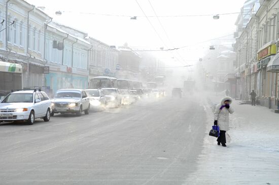 Severe frosts in Tomsk