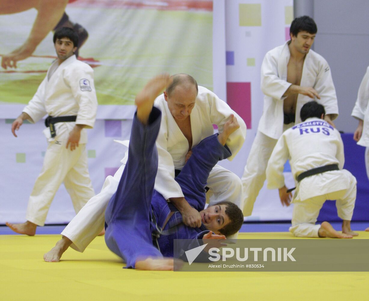 Vladimir Putin attends judo training session