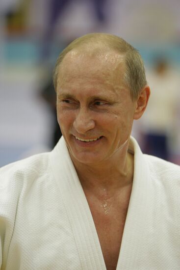 Vladimir Putin attends judo training session