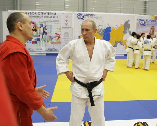 Vladimir Putin attends judo training session