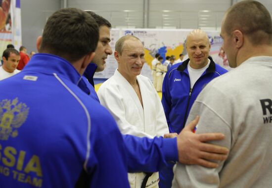 Vladimir Putin attends judo training session