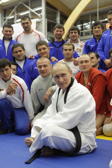 Vladimir Putin attends judo training session
