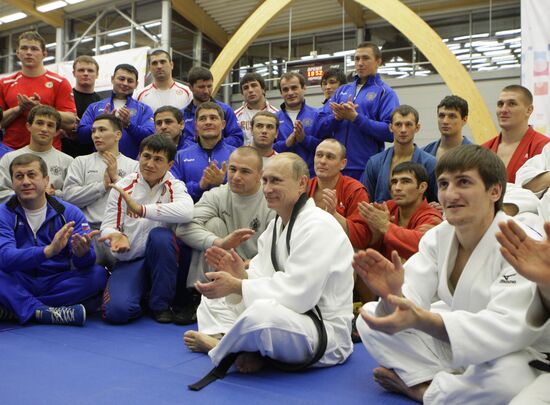 Vladimir Putin attends judo training session