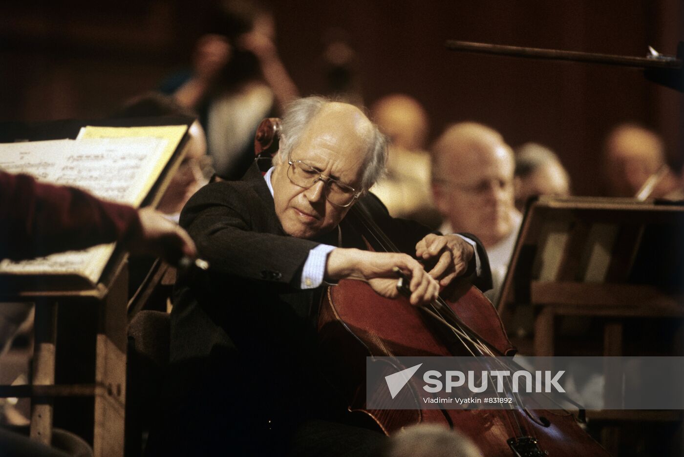 Cellist, people's artist of the USSR Mstislav Rostropovich