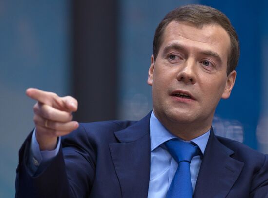 Dmitry Medvedev gives year-end live interview to top channels
