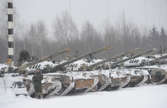 Tanks standing at training ground