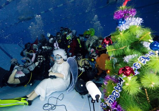 Underwater New Year party