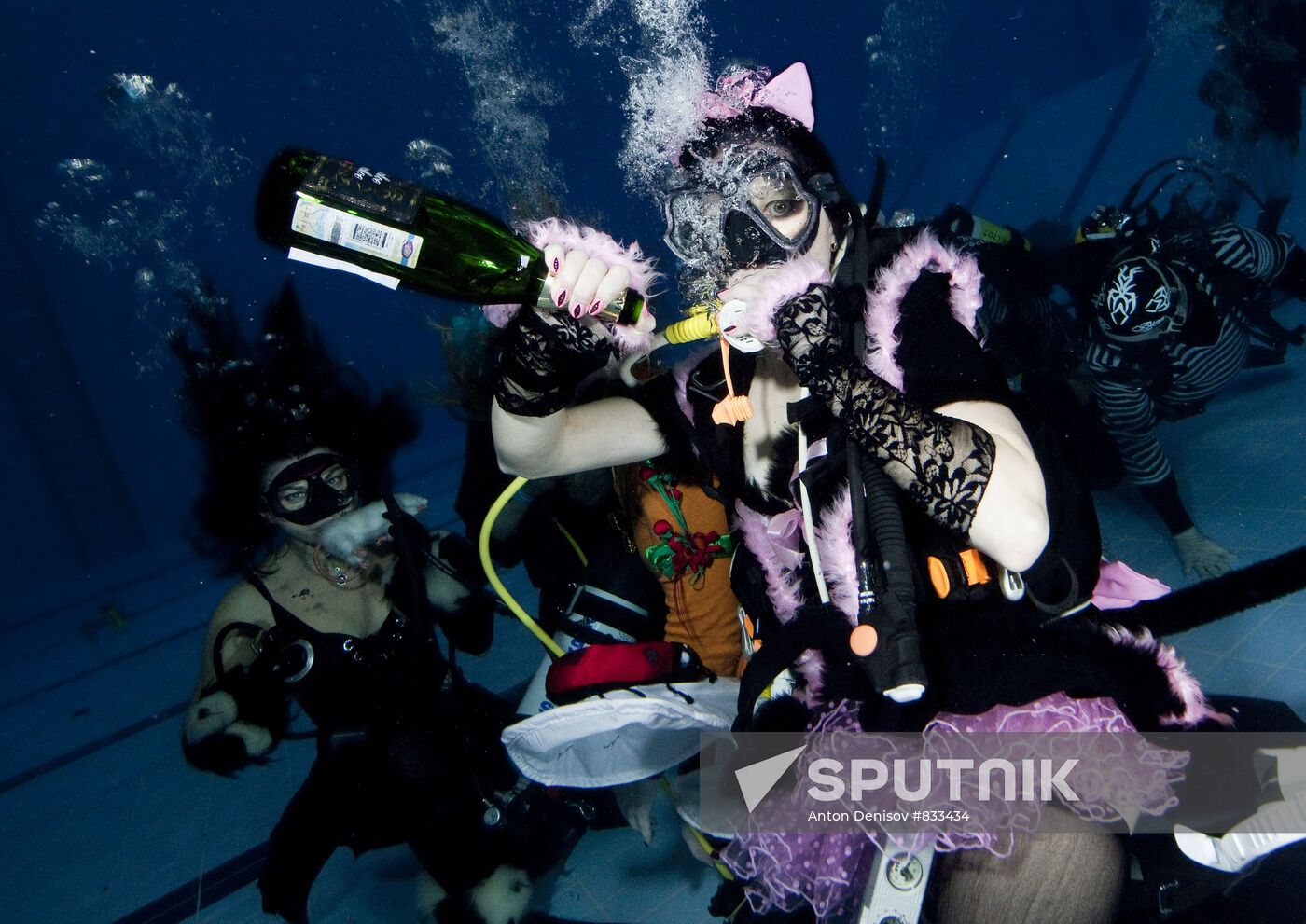 Underwater New Year party