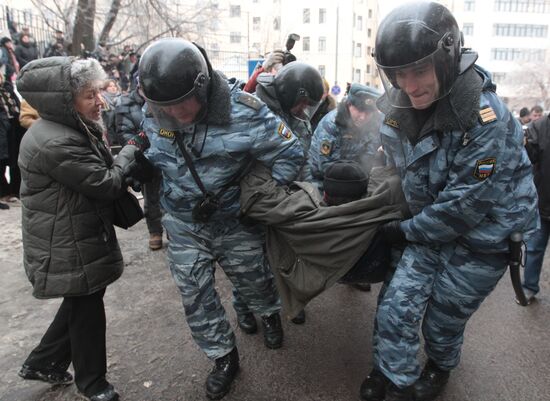 Rally in front of Moscow's Khamovniki district court