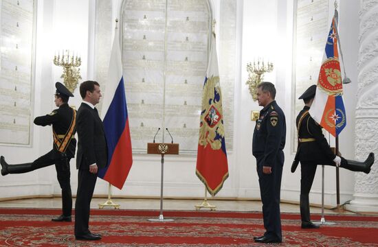 Ceremony to present Emergencies Ministry Banner at the Kremlin