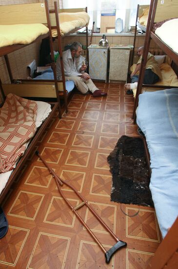 Night Shelter residents in sleeping quarters
