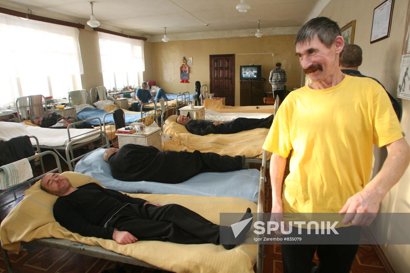 Night Shelter residents in sleeping quarters