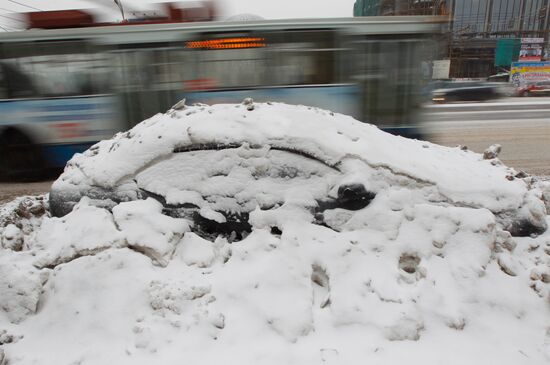 Snowfall in Moscow