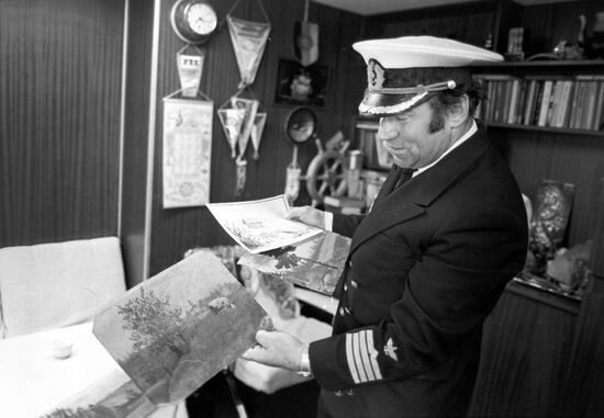 Captain Nikolai Trishkin of the Ilya Repin motor ship