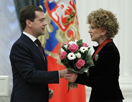 Dmitry Medvedev presents state awards in the Kremlin