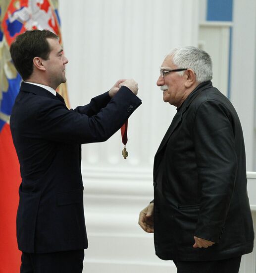 Dmitry Medvedev presents state awards in the Kremlin