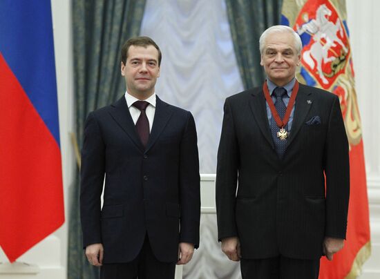 Dmitry Medvedev presents state awards in the Kremlin