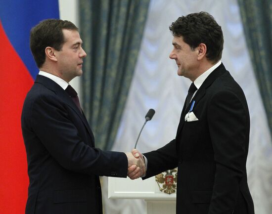 Dmitry Medvedev presents state awards in the Kremlin