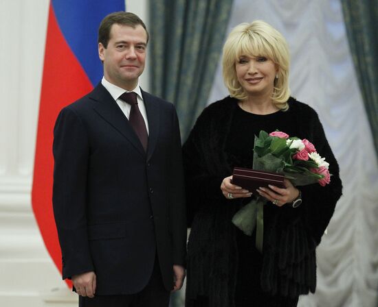 Dmitry Medvedev presents state awards in the Kremlin