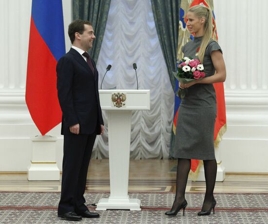 Dmitry Medvedev presents state awards in the Kremlin