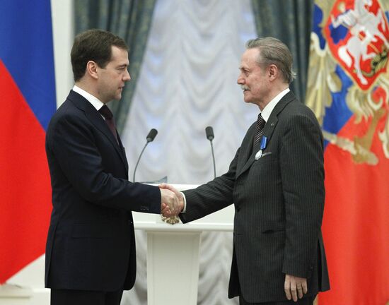 Dmitry Medvedev presents state awards in the Kremlin