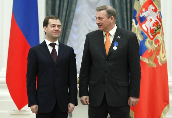 Dmitry Medvedev presents state awards in the Kremlin