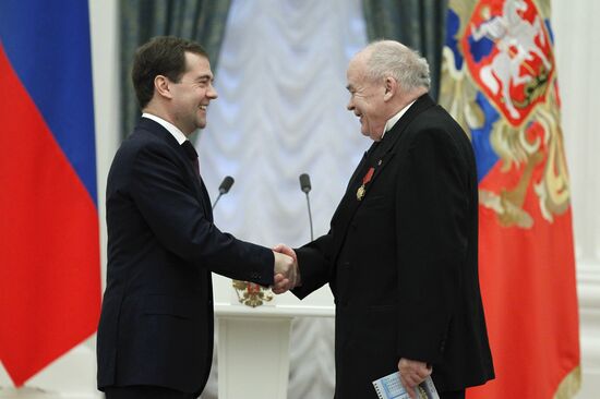 Dmitry Medvedev presents state awards in the Kremlin