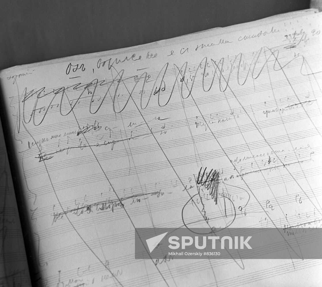 A page in the draft manuscript of the "Queen of Spades" opera