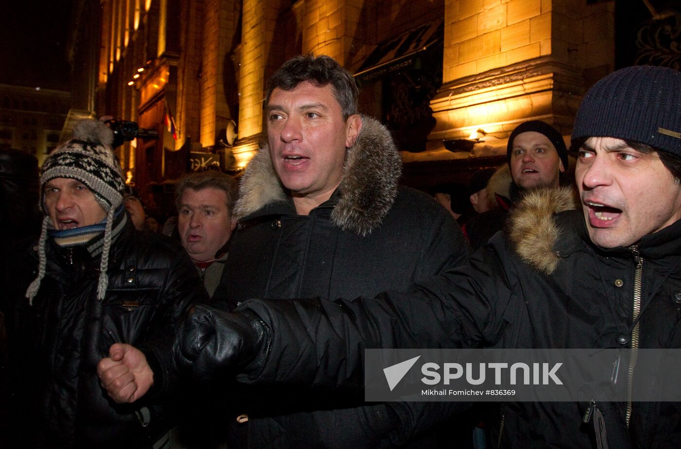 Boris Nemtsov on Triumfalnaya Square