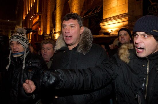 Boris Nemtsov on Triumfalnaya Square