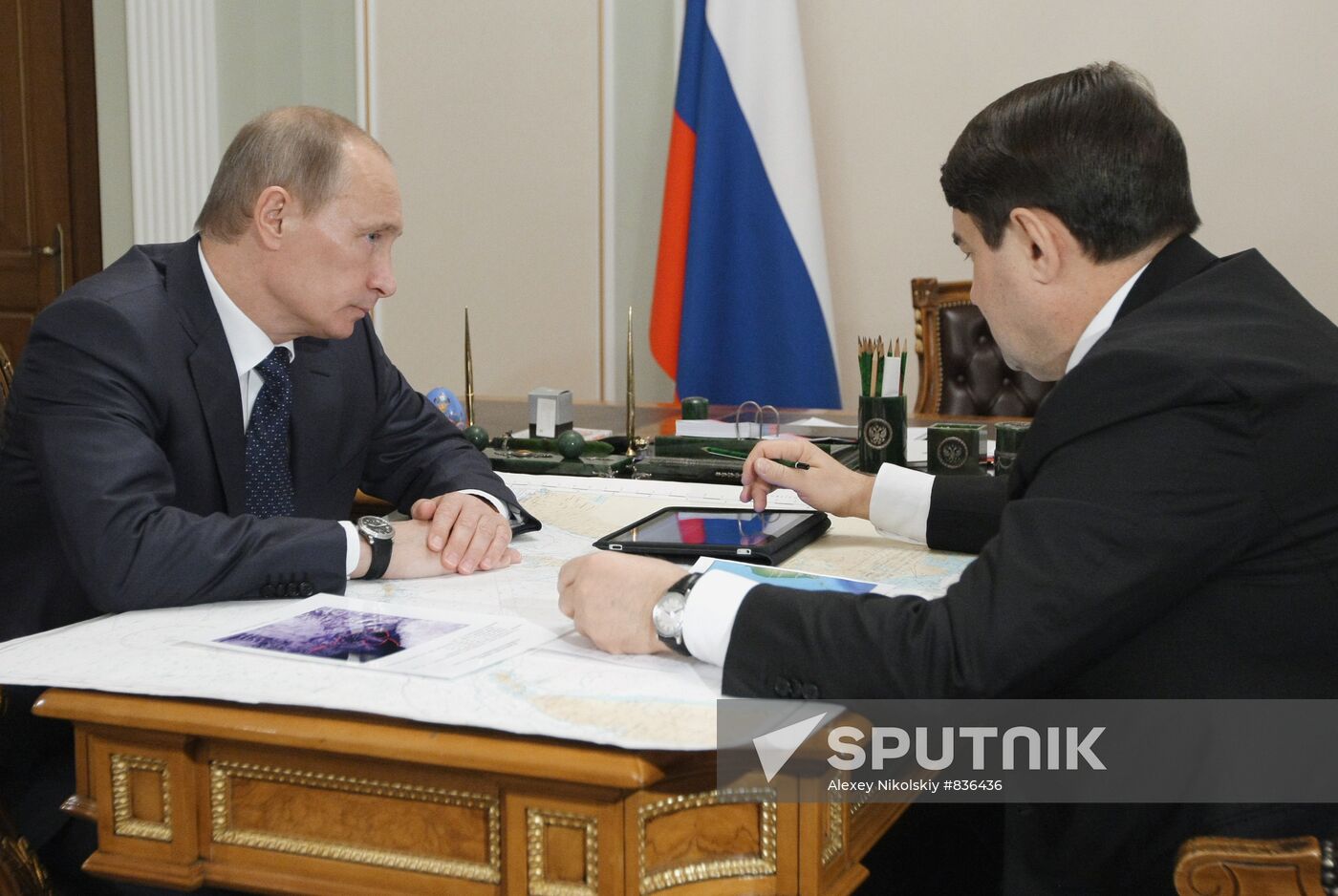 Vladimir Putin meets with Igor Levitin