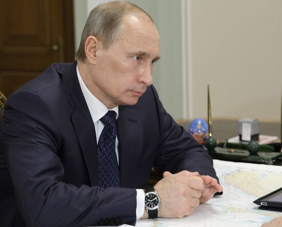 Vladimir Putin meets with Igor Levitin